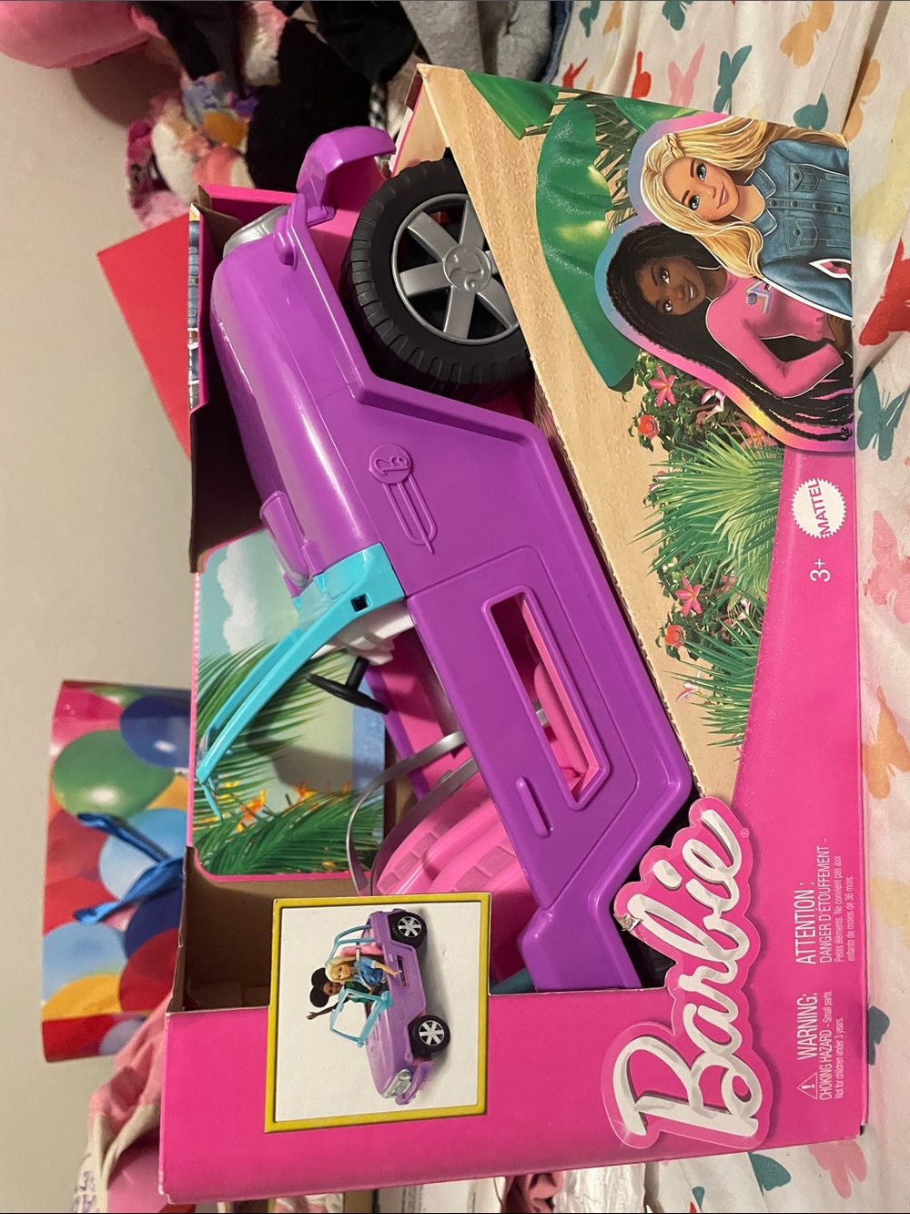 Barbie Purple Convertible with Pink Interior and Teal Windshield